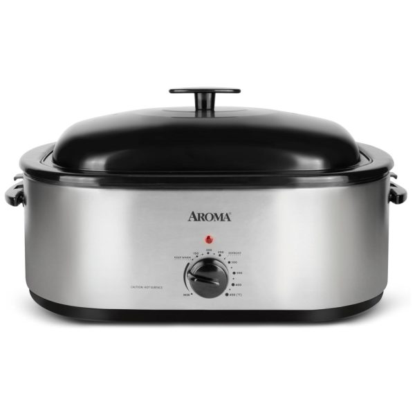 ectqnp1vdbgd0b_0 jpg - Forno Elétrico de Convecção AROMA 18,9 Litros com Tampa Autobasting, Ideal para um Peru de 11kg, Controle de Temperatura, Função Manter Quente, Inox