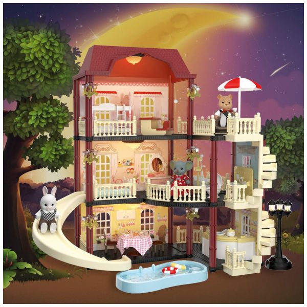 ectqq5qq3zr80b_0 jpg - Casa de Bonecas com 175 Acessórios e Piscina para Crianças de 3 Anos a 6 Anos, MITCIEN , Vermelha