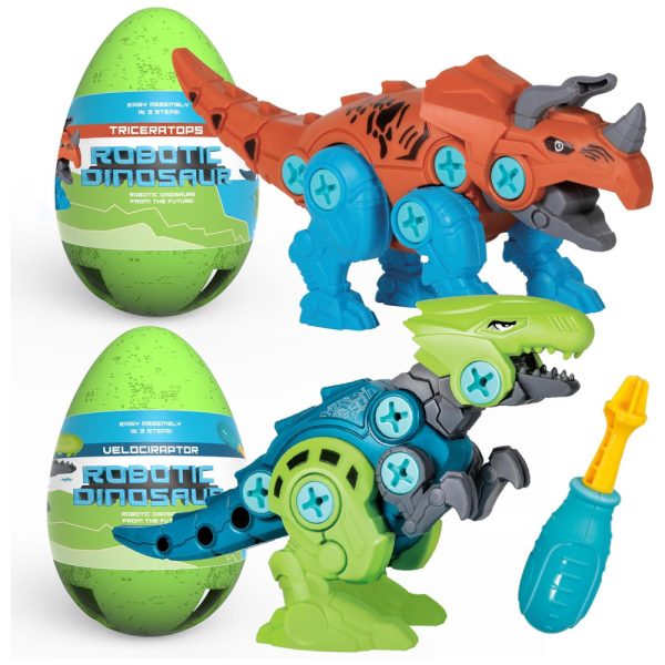 ectqr1v48zmc0b_0 jpg - Kit 2 Dinossauros Robôs Triceratops e Velociraptor para Crianças Acima de 3 Anos, Emobii