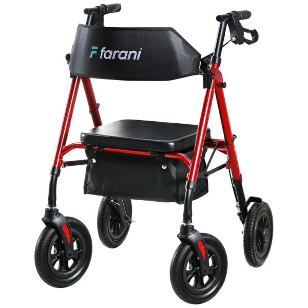 ectqvng4jlgd0b_0 jpg - Andador Farani Todo Terreno com Assento, Rodas de 25 cm sem Câmara de Ar, Encosto Acolchoado, Manoplas Ergonômicas e Altura Ajustável, Andador de Qualidade