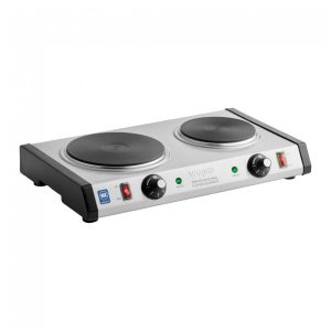 Waring WDB600 Fogão de Bancada Duplo Placa Sólida Elétrico 120V - 1800W 2 Queimadores