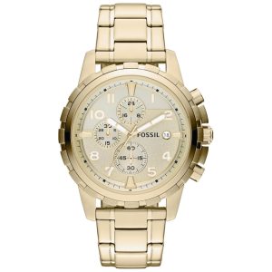 Relógio Masculino de Quartzo com Cronógrafo de Aço Inoxidável FOSSIL FS4867 Dourado