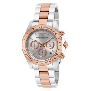 Relógio Masculino de Quartzo Speedway Invicta 17030 Prata e Ouro Rosa