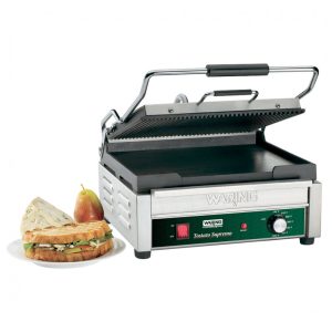 Waring WDG250 Grelha Panini Ranhurada Superior Lisa Inferior 110V 1800W 37x28 cm