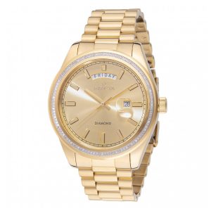 Relógio Masculino Invicta Elite Diamond com 0.41 Quilates de Diamantes 44mm Dourado 48760