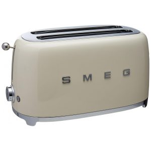Torradeira Elétrica Retrô 4 Fatias em Aço Inoxidável 110V 950W Smeg Creme