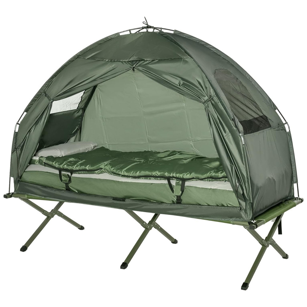 Barraca Suspensa Portátil para Acampamento Camping OUTSUNNY B2 0006 Verde