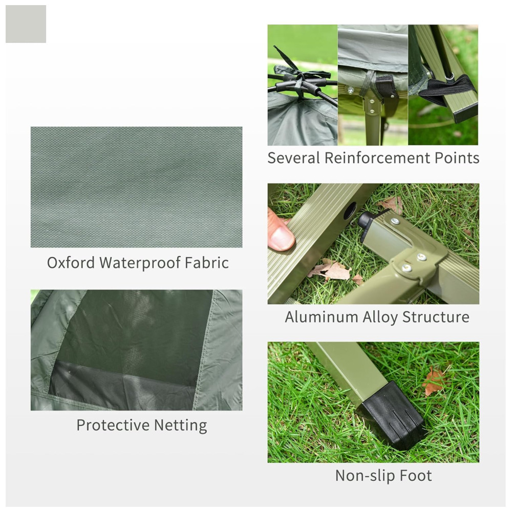 Barraca Suspensa Portátil para Acampamento Camping OUTSUNNY B2 0006 Verde - Imagem 7
