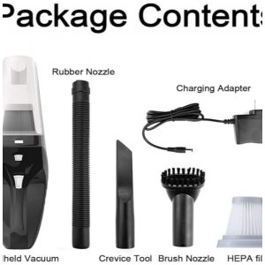 Aspirador de Pó Portátil JACKMO Sem Fio Preto Leve 60 minutos de autonomia Capacidade de 06 litros Baixo nível de ruído 161 cavalos de potênc