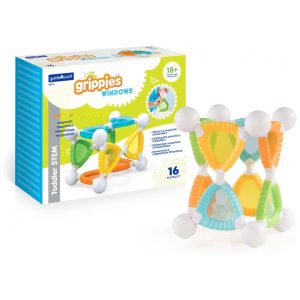 Brinquedo STEM Guidecraft Grippies Windows 16 Peças Magnético com Conectores Metálicos e Peças em Plástico Macio 18m+