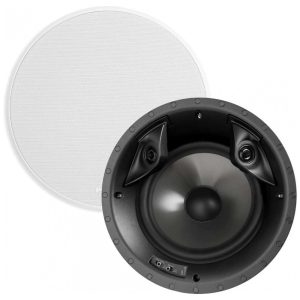 Sistema de caixas de embutir no teto Polk Audio 80F/X-RT redondas 8" branco para surround 100W parr