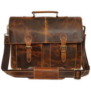 Rustic Town Bolsa Maleta de Couro para Laptop Masculino