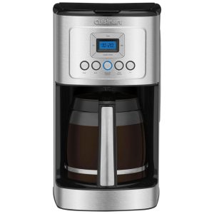 Cafeteira Elétrica Programável Capacidade 14 Xícaras Filtro Reutilizável Alça de Aço Inoxidável Cor CUISINART DCC 3200 Prateado
