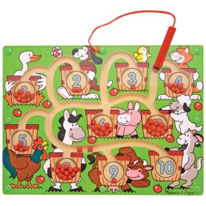 Quebra Cabeça Infantil de Madeira Tema Labirinto de Números com Varinha Magnética para Crianças Acima de 3 Anos Melissa & Doug