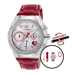 Relgio feminino TechnoMarine Cruise - 40 mm. Vermelho. Branco com ala intercambivel TM-117001 Invicta