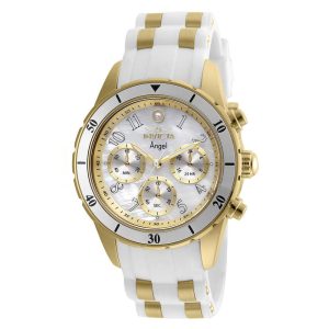 Relgio feminino anjo - 40 mm. Ouro. Branco 24901 Invicta