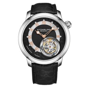 Relgio de pulso masculino Eclipse 390 Turbilho de edio limitada 43mm mostrador preto Stuhrling