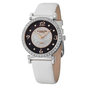 Relógio Astra 711 Clássico Prata 34mm com Pulseira de Couro Branco e Fivela Tang - Stuhrling