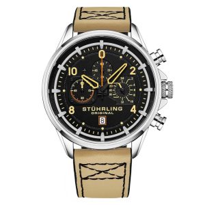 Relógio Masculino Stuhrling Aviator 929 Quartzo 45mm Bege