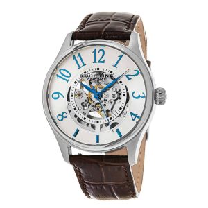 Relógio Solaris 746L Automático 42mm Prata com Pulseira de Couro Preta e Mostrador Prateado - Stuhrling