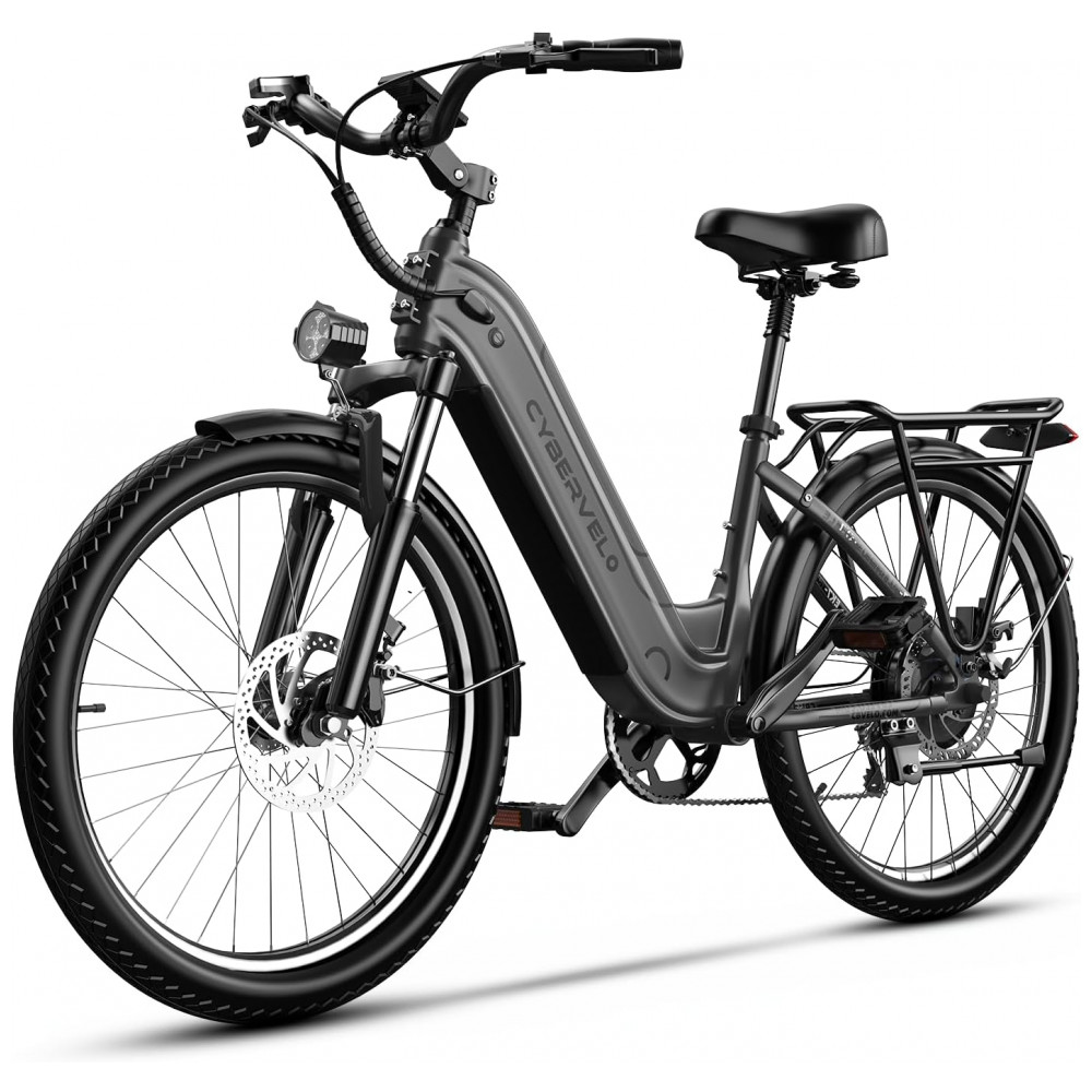 Bicicleta Elétrica 1000 Peak para Adultos Autonomia de até 80 Quilômetros com Bateria Removível E-bike de 26'' com 7 Velocidades para Praia Neve e