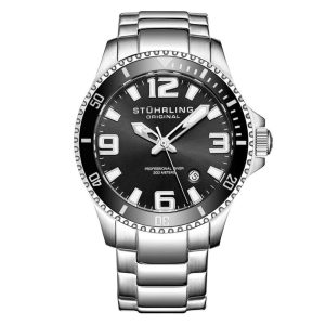 Relógio Masculino Stuhrling Regatta Champion 395 Quartzo 42mm Prata e Preto