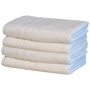 Kit Toalhas de Banho em Algodão Penteado Turco Egeu com 4 Peças para Spa Hotel e Academia Mosobam Branca