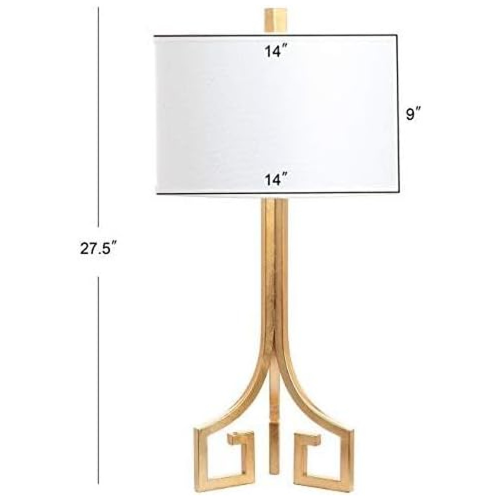 Abajur Luminária de Mesa Estilo Moderno Contemporâneo com 71 cm de Altura para Quarto Sala de Estar e Escritório 2 Un 110V 13W Safavieh Dourado e Branca - Imagem 3