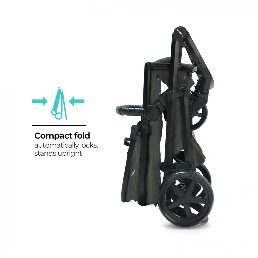 Carrinho de Bebê para Passeio 2 em 1 com Modo Berço Compatível com Assento de Carro Infantil Mompush Verde Escuro - Imagem 6