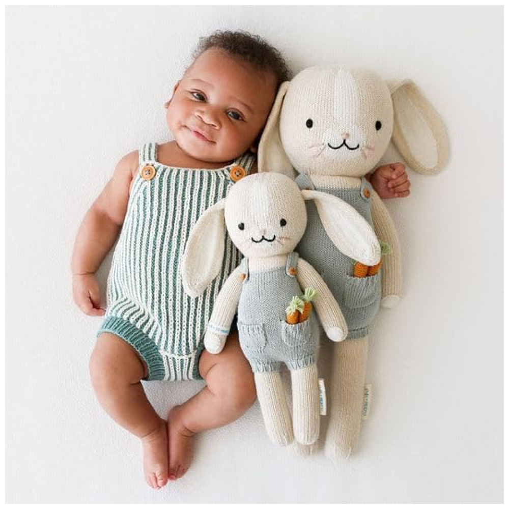 Coelho de Pelúcia de 33 cm Feito à Mão 100% Algodão Perfeito para Abraçar Cuddle + Kind - Imagem 6