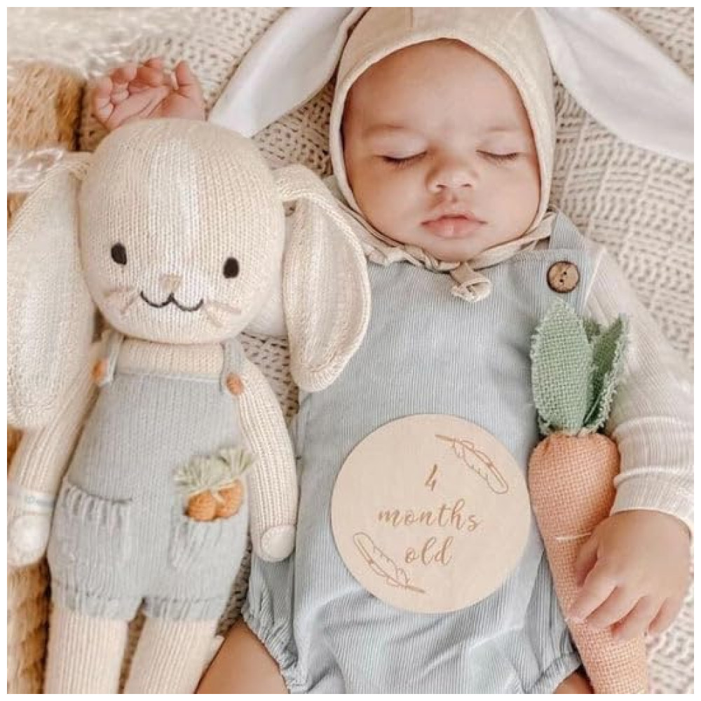 Coelho de Pelúcia de 33 cm Feito à Mão 100% Algodão Perfeito para Abraçar Cuddle + Kind - Imagem 7