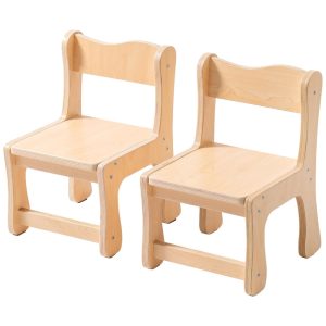 Conjunto de 2 Cadeiras Infantis de Madeira ROBUD Resistentes e Estilosas para Crianças de 3 Anos Capacidade de 113 Kg Cada