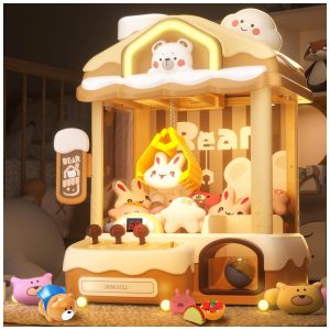 Máquina de Garra Skirfy Amarela para Crianças e Adultos com Luz LED e Som Brinquedo Arcade Elétrico para Festa e Presente de Aniversário