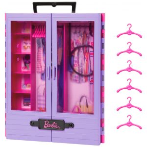 Barbie Fashionistas Armário da Moda com 6 Cabides e Espaço para Roupas