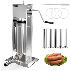 ROVSUN 5LBS - 11Kg Máquina de Encher Linguiça Manual Fabricante de Linguiça Vertical de Aço Inoxidável com Duas Velocidades Máquina de Encher Carne