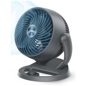Ventilador de Mesa Estilo Clássico com 3 Velocidades Distância Máxima do Ar 21 Metros e Inclinação Ajustável de 120° 110V DREO Preto