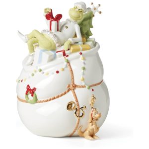 Pote de Biscoitos Lenox 894169 Merry Grinchmas Edição Especial.