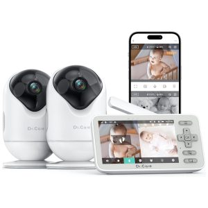 Babá Eletrônica VistaView Lite com Wi-Fi 2 Câmeras Tela Dividida 720P Controle por App Alertas de Movimento Visão NoturnaDr.Care