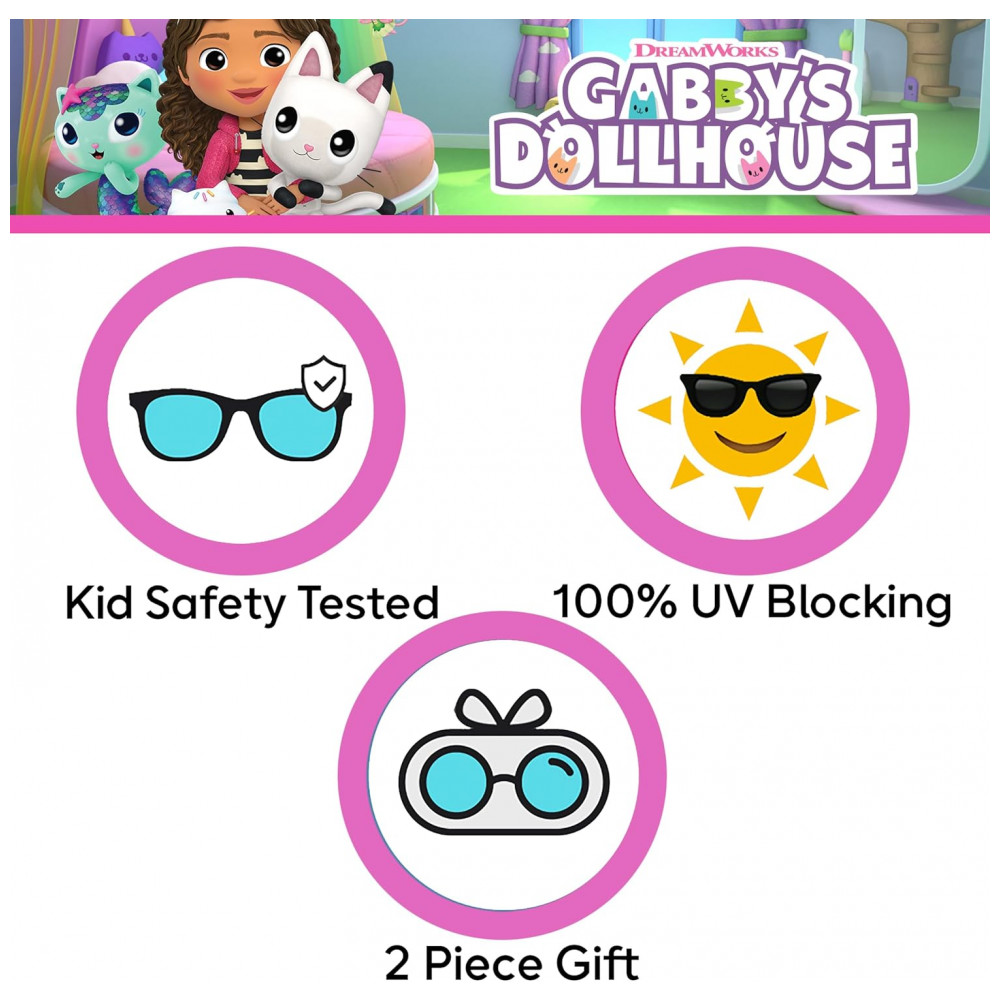 Óculos de Sol Sun-Staches Gabbys Dollhouse: Estilosos, Confortáveis, Duráveis e com Proteção UV, Oficialmente Licenciados, 51mm, Rosa - Imagem 7