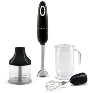 Liquidificador Portátil SMEG 800ml: Copo Medidor Tigela Picar Batedor Arame 5 Velocidades - Lâminas Inox Design Italiano