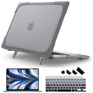 Capa Protetora Resistente a Choques para MacBook Air 136 polegadas - Modelo de Lançamento 2025 2024 2022 da Batianda Cinza