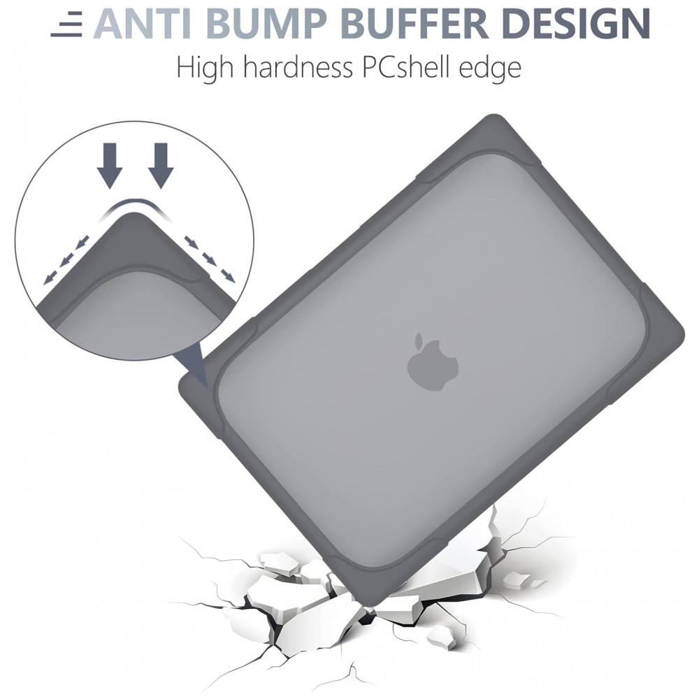 Capa Protetora Resistente a Choques para MacBook Air 136 polegadas - Modelo de Lançamento 2025 2024 2022 da Batianda Cinza - Imagem 4