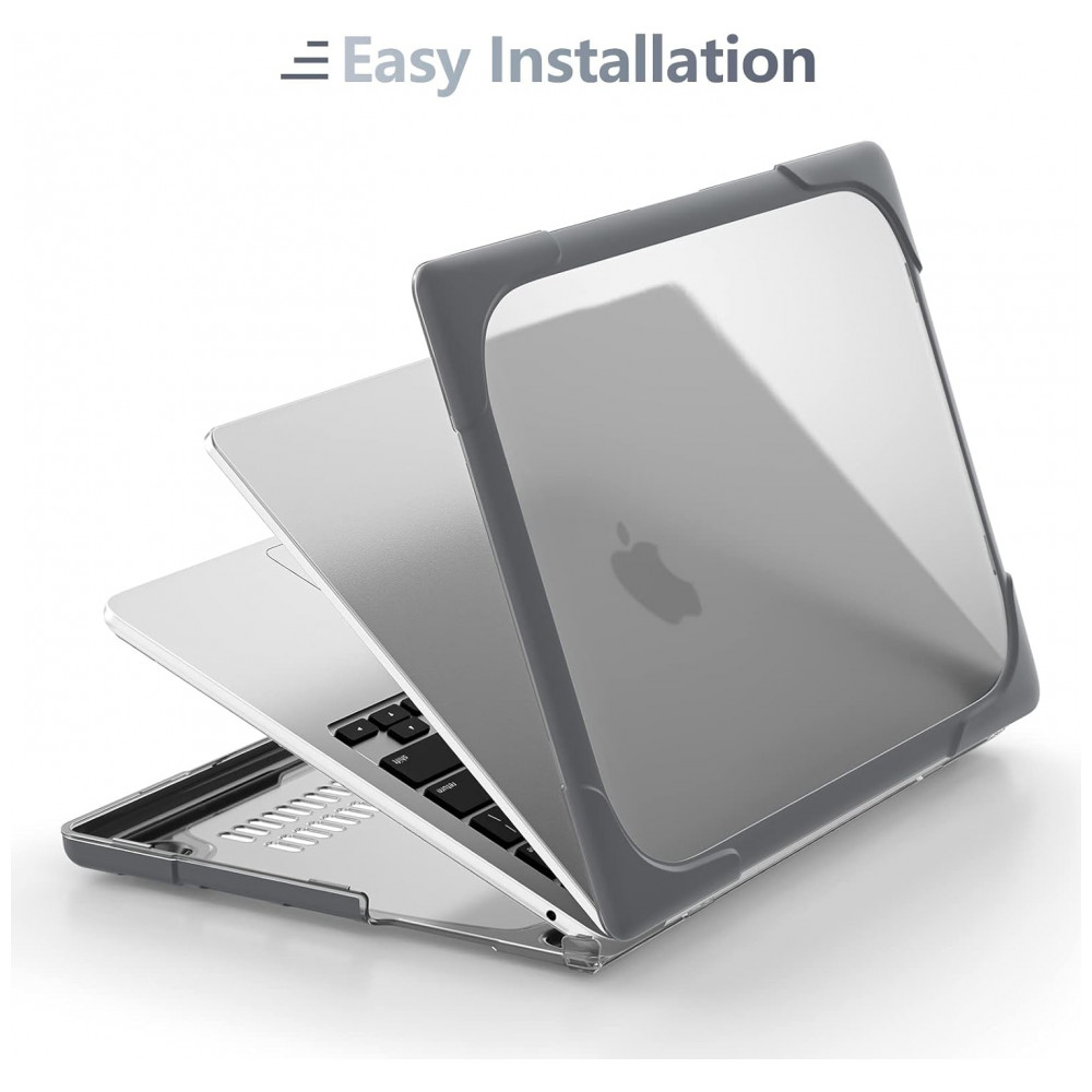 Capa Protetora Resistente a Choques para MacBook Air 136 polegadas - Modelo de Lançamento 2025 2024 2022 da Batianda Cinza - Imagem 5