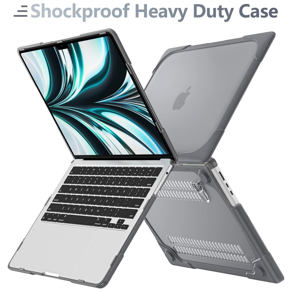 Capa Protetora Resistente a Choques para MacBook Air 136 polegadas - Modelo de Lançamento 2025 2024 2022 da Batianda Cinza - Imagem 6
