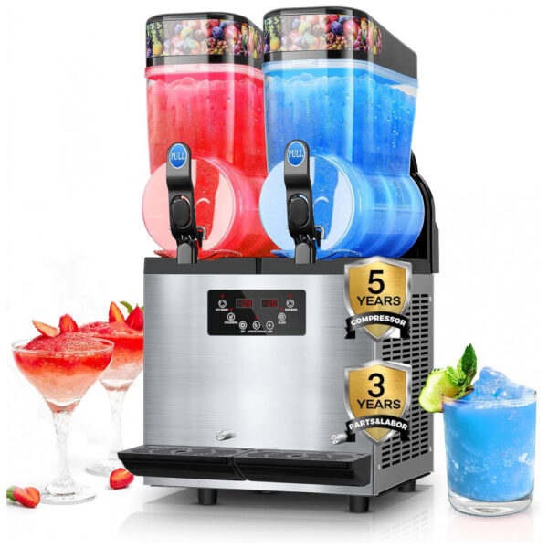 Máquina de Frozen Comercial, 30 Litros, Aço Inoxidável, Máquina de Margarita e Smoothie, Máquina de Slushie 25 Minutos para Servir, FOHERE,