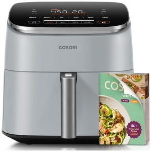 Fritadeira Air Fryer Cosori TurboBlaze 9 em 1 6 Litros Revestimento Cerâmico Temperatura Ajustável 30–230°C Cinza Claro