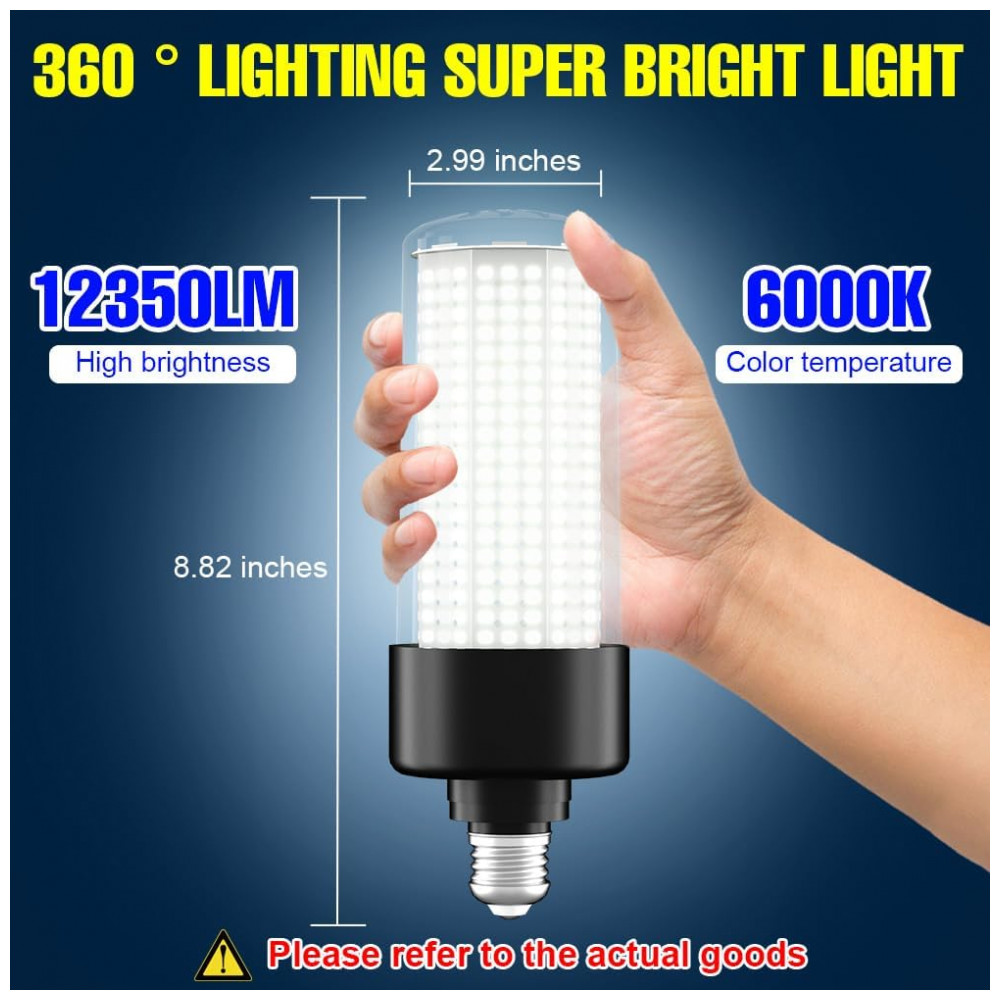 Lâmpada de Milho LED E26 Equivalente a 800W com 500 LEDs, 12350 Lúmens, DuuToo - Imagem 3