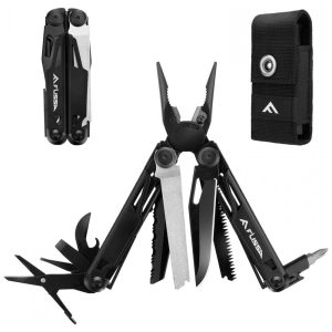 Alicate Multifuncional 16 em 1 Aço Inoxidável com Estojo de Nylon Flissa Preto