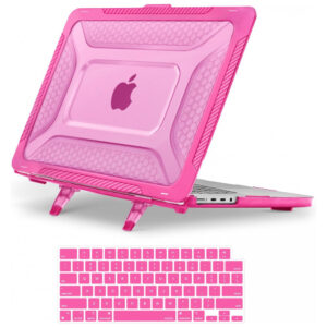 MOSISO Capa Rígida para MacBook Pro 16" 2025-2021, TPU Anti-Choque com Kickstand Dobrável e Teclado, Rosa