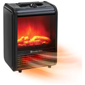 Aquecedor Elétrico Portátil CZFP1 com Chama 3D 1200W 110v CCC COMFORT ZONE CZFP1BK Preto